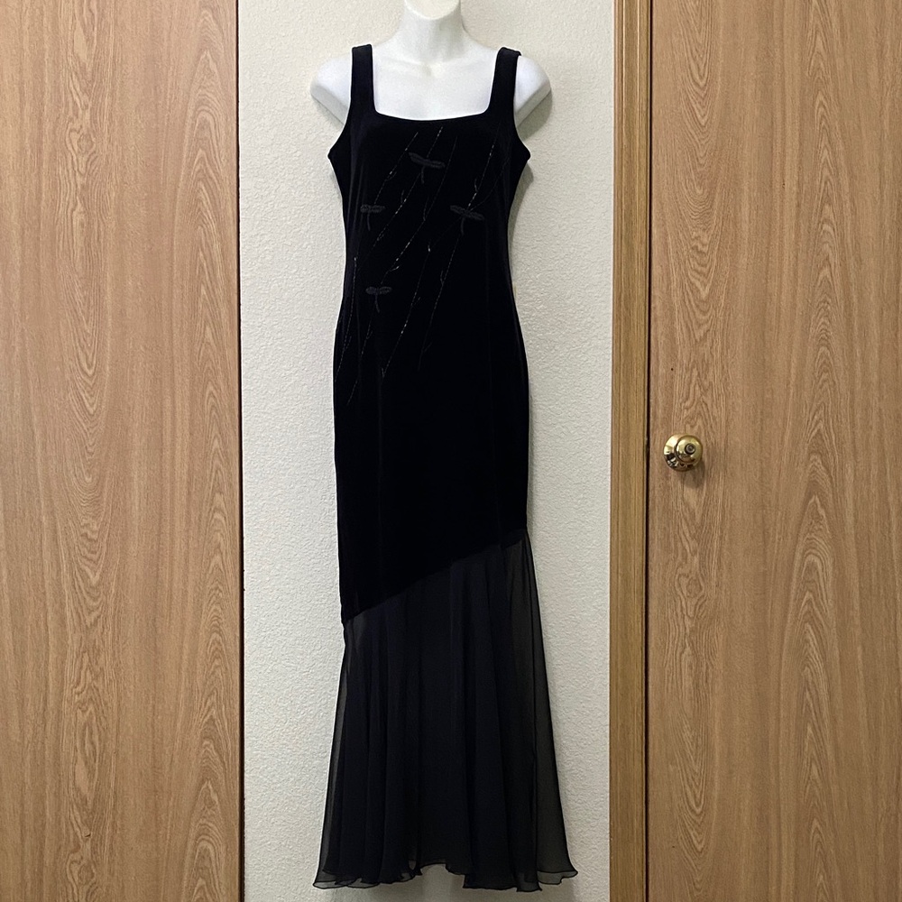 Joseph Ribkoff Black Asymmetrical Dress Sz 4 Y2K Little Black dress